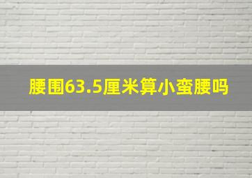 腰围63.5厘米算小蛮腰吗