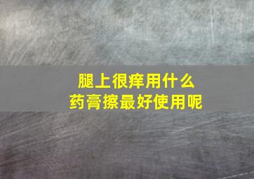 腿上很痒用什么药膏擦最好使用呢