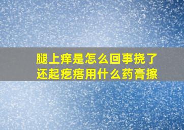 腿上痒是怎么回事挠了还起疙瘩用什么药膏擦