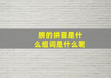 膀的拼音是什么组词是什么呢