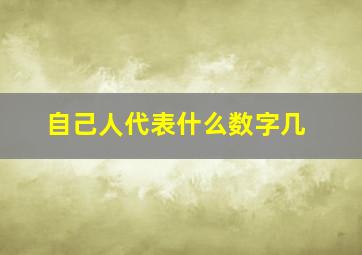 自己人代表什么数字几