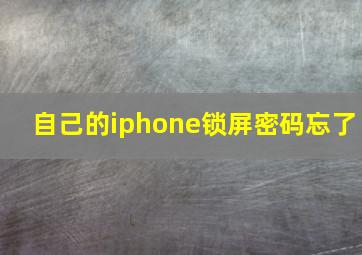 自己的iphone锁屏密码忘了