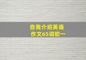 自我介绍英语作文65词初一