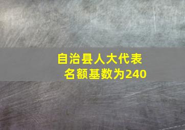 自治县人大代表名额基数为240