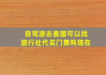 自驾游去泰国可以找旅行社代买门票吗现在