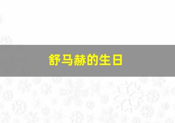 舒马赫的生日