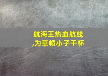 航海王热血航线,为草帽小子干杯