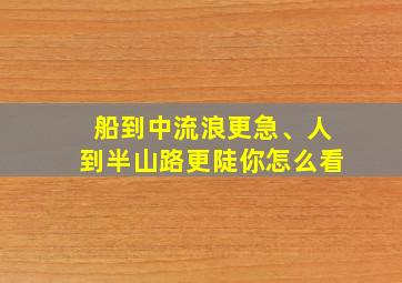 船到中流浪更急、人到半山路更陡你怎么看