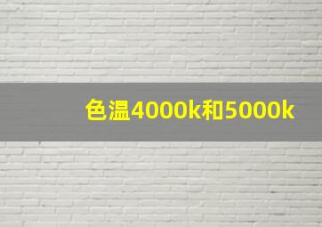 色温4000k和5000k