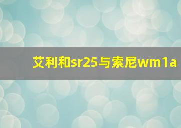 艾利和sr25与索尼wm1a