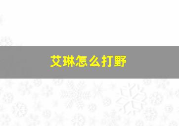 艾琳怎么打野