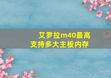 艾罗拉m40最高支持多大主板内存