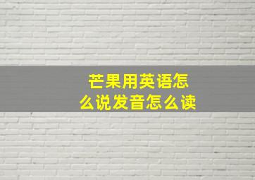 芒果用英语怎么说发音怎么读