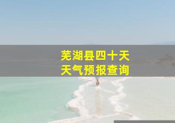 芜湖县四十天天气预报查询