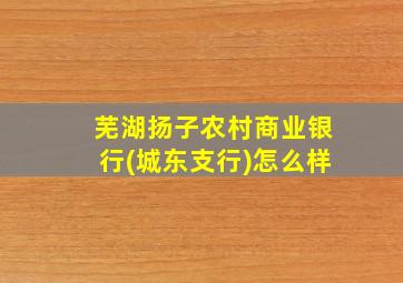 芜湖扬子农村商业银行(城东支行)怎么样