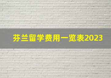 芬兰留学费用一览表2023