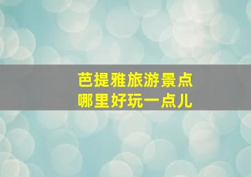 芭提雅旅游景点哪里好玩一点儿