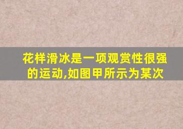 花样滑冰是一项观赏性很强的运动,如图甲所示为某次