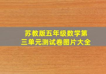 苏教版五年级数学第三单元测试卷图片大全