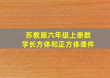 苏教版六年级上册数学长方体和正方体课件