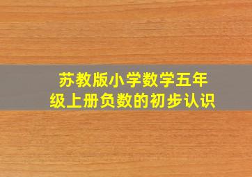 苏教版小学数学五年级上册负数的初步认识