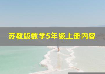 苏教版数学5年级上册内容