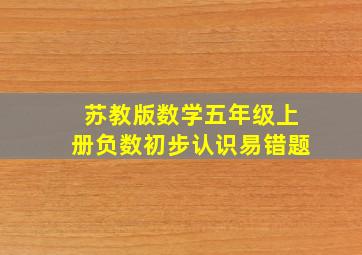 苏教版数学五年级上册负数初步认识易错题