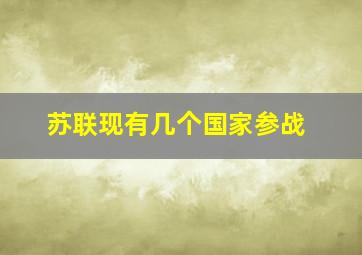 苏联现有几个国家参战