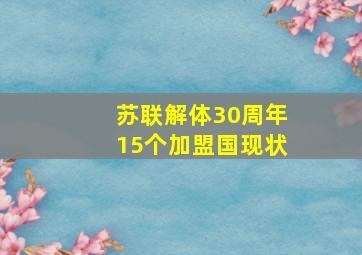 苏联解体30周年15个加盟国现状