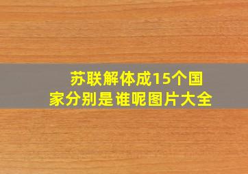 苏联解体成15个国家分别是谁呢图片大全