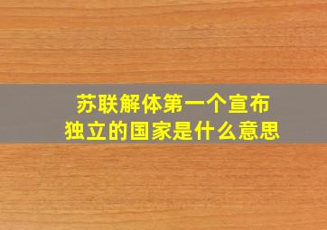 苏联解体第一个宣布独立的国家是什么意思