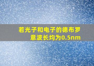 若光子和电子的德布罗意波长均为0.5nm