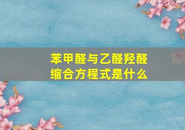 苯甲醛与乙醛羟醛缩合方程式是什么