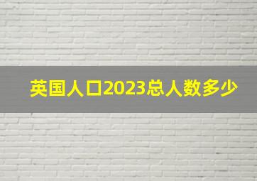 英国人口2023总人数多少