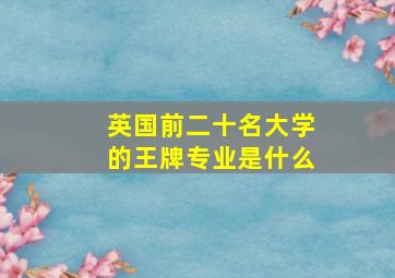 英国前二十名大学的王牌专业是什么