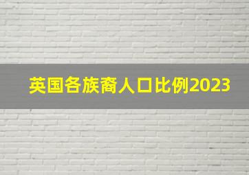 英国各族裔人口比例2023