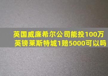 英国威廉希尔公司能投100万英镑莱斯特城1赔5000可以吗