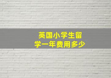 英国小学生留学一年费用多少