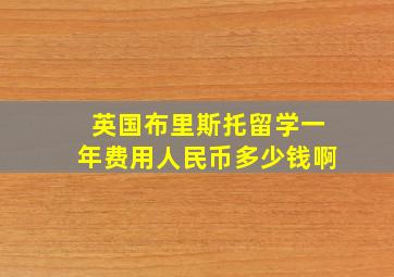 英国布里斯托留学一年费用人民币多少钱啊