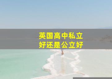 英国高中私立好还是公立好