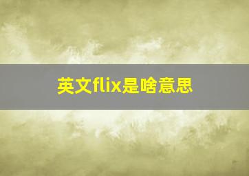 英文flix是啥意思