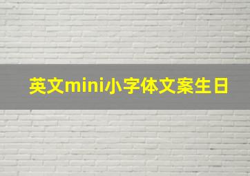 英文mini小字体文案生日