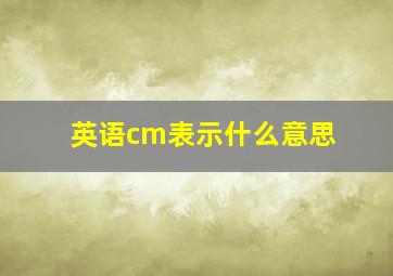 英语cm表示什么意思