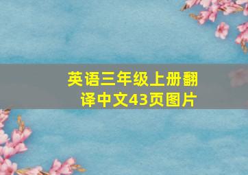 英语三年级上册翻译中文43页图片