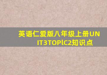 英语仁爱版八年级上册UNIT3TOPlC2知识点