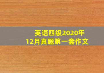 英语四级2020年12月真题第一套作文