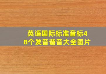 英语国际标准音标48个发音谐音大全图片