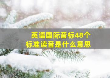 英语国际音标48个标准读音是什么意思