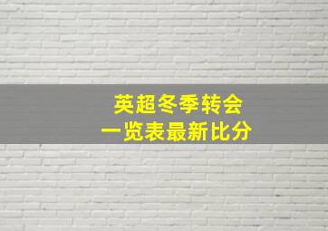 英超冬季转会一览表最新比分