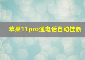 苹果11pro通电话自动挂断